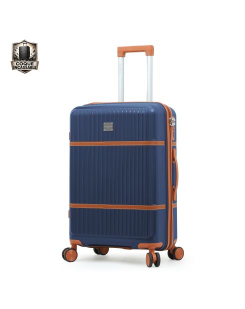 Valise format long séjour Premium 4 doubles roues Malesherbes marine - 75 cm