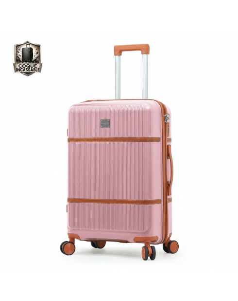 Set van 2 koffers cabine en middenverblijf Premium 4 dubbele wielen Malesherbs rosegoud - 55/65 cm