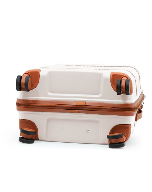 Valise cabine Premium 4 doubles roues Malesherbes crème - 55 cm