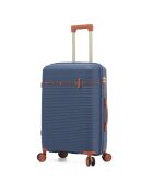 Valise cabine Premium 4 doubles roues Courcelles marine - 55 cm