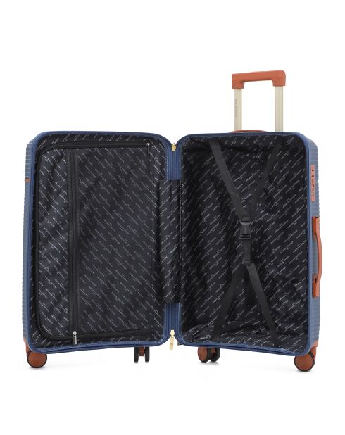 Valise cabine Premium 4 doubles roues Courcelles marine - 55 cm