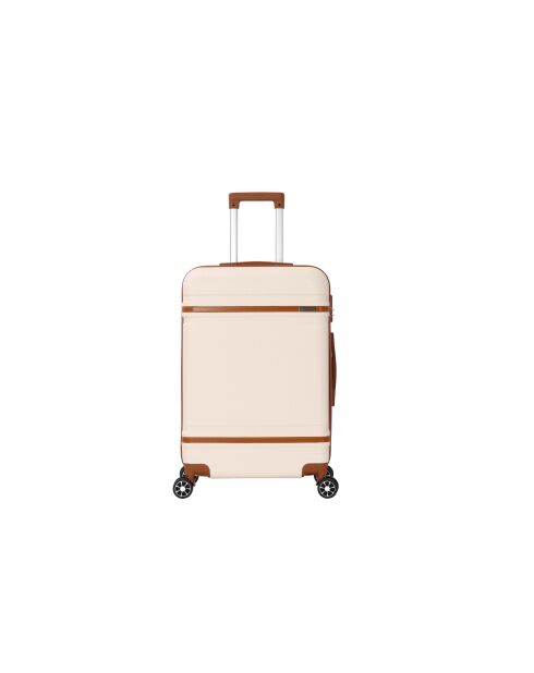 Valise moyen séjour 4 doubles roues Cassis crème - 65 cm