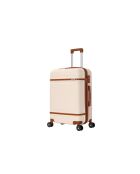 Valise moyen séjour 4 doubles roues Cassis crème - 65 cm