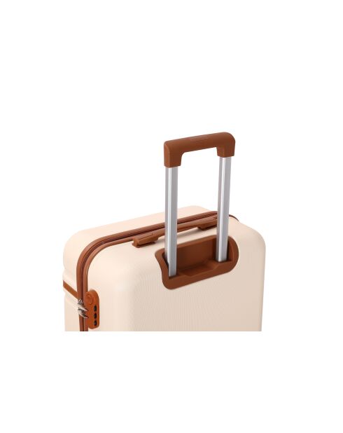 Valise moyen séjour 4 doubles roues Cassis crème - 65 cm