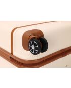 Valise moyen séjour 4 doubles roues Cassis crème - 65 cm