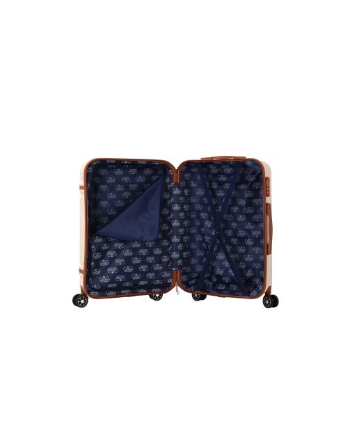 Valise moyen séjour 4 doubles roues Cassis crème - 65 cm