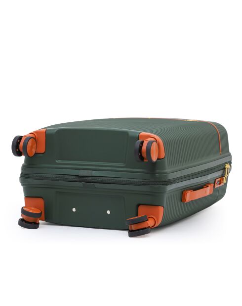 Set van 2 koffers met cabine en medium verblijf Premium 4 dubbele wielen Courcelles donkergroen - 55/65 cm
