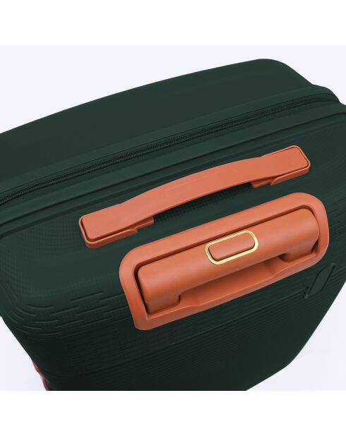 Set van 2 koffers met cabine en medium verblijf Premium 4 dubbele wielen Courcelles donkergroen - 55/65 cm