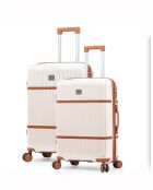 Set van 3 Premium koffers met 4 dubbele wielen Malesherbs cream - 55/65/75 cm