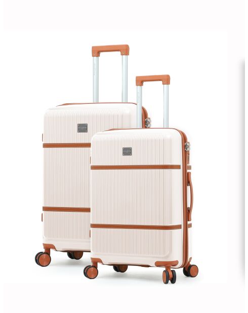 Set van 3 Premium koffers met 4 dubbele wielen Malesherbs cream - 55/65/75 cm