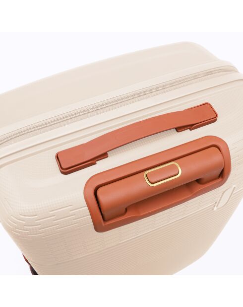 Valise cabine Premium 4 doubles roues Courcelles crème - 55 cm