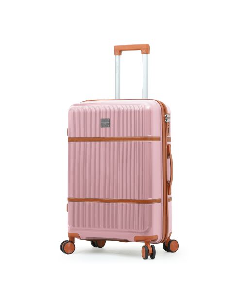 Valise format long séjour Premium 4 doubles roues Malesherbes rose doré - 75 cm