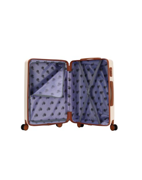 Valise cabine 4 doubles roues Glenn crème - 55 cm