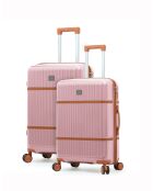 Set van 2 koffers cabine en lang verblijf Premium 4 dubbele wielen Malesherbs rosegoud - 55/75 cm