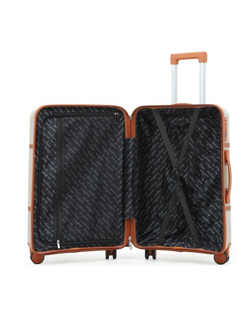 Set de 2 valises cabine et long séjour Premium 4 doubles roues Malesherbes crème - 55/75 cm