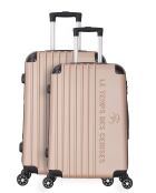 Set aus 2 Koffern für mittlere und lange Aufenthalte, 4 Doppelrollen, Bari, Champagner, 65/75 cm