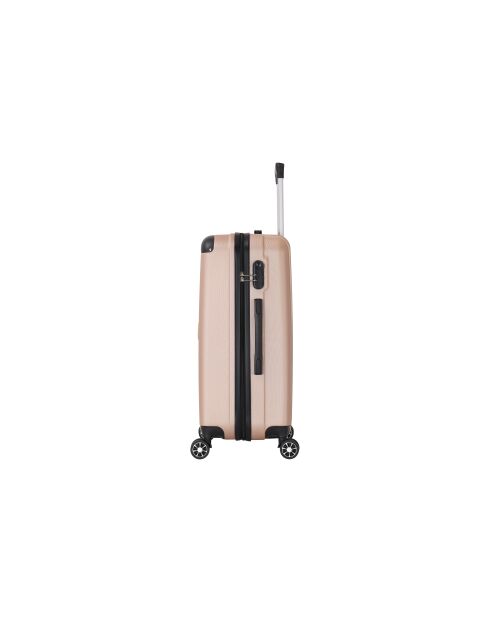 Set aus 2 Koffern für mittlere und lange Aufenthalte, 4 Doppelrollen, Bari, Champagner, 65/75 cm