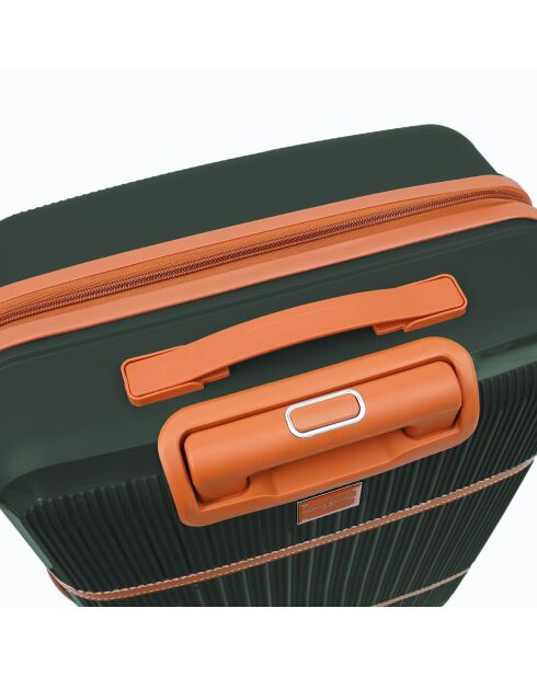 Set van 2 koffers met cabine en lang verblijf Premium 4 dubbele wielen Malesherbs donkergroen - 55/75 cm