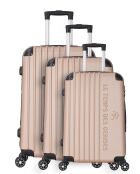 Set mit 3 Koffern 4 Doppelrollen Bari Champagner - 55/65/75 cm