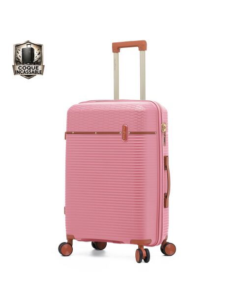 Set aus 2 Koffern für Kabinen und mittlere Aufenthalte Premium 4 Doppelrollen Courcelles Rotgold - 55/65 cm