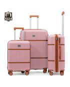 Set mit 3 Premium-Koffern 4 Doppelrollen Malesherbs Roségold - 55/65/75 cm