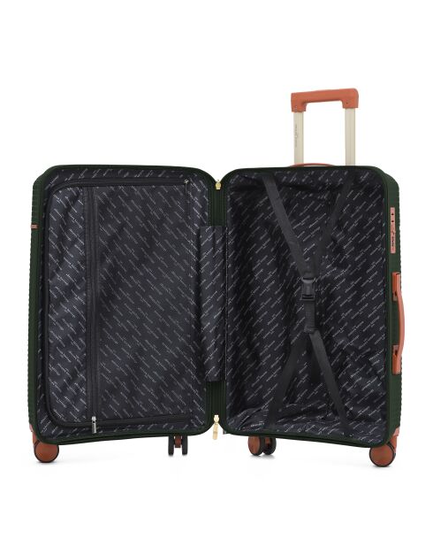 Premium-Koffer für mittlere Aufenthalte mit 4 Doppelrollen Courcelles, dunkelgrün, 65 cm