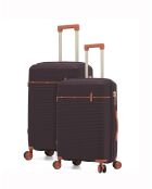 Set van 2 Premium koffers voor gemiddeld en lang verblijf, 4 dubbele wielen, Courcelles plum - 65/75 cm