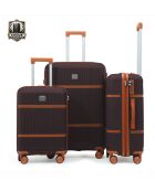 Set di 3 valigie Premium a 4 ruote doppie Malesherbs prugna - 55/65/75 cm