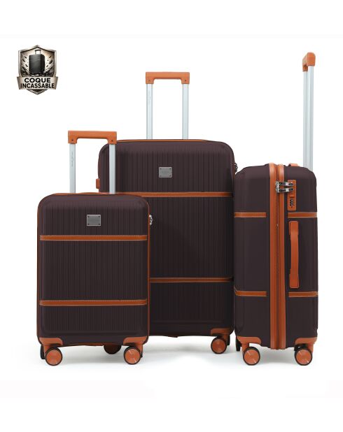 Set van 3 Premium koffers met 4 dubbele wielen Malesherbs plum - 55/65/75 cm