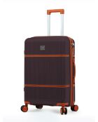 Set di 3 valigie Premium a 4 ruote doppie Malesherbs prugna - 55/65/75 cm