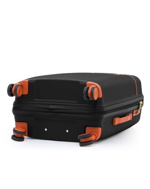 Set van 2 koffers met cabine en medium verblijf Premium 4 dubbele wielen Courcelles zwart - 55/65 cm