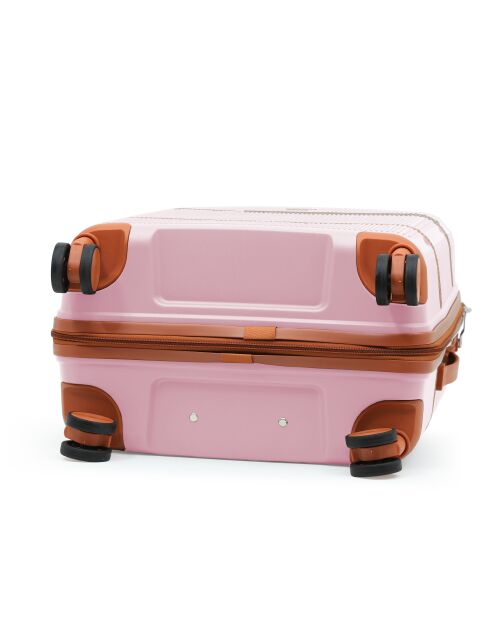 Valise cabine Premium 4 doubles roues Malesherbes rose doré - 55 cm