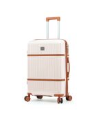 Premium koffer voor gemiddeld verblijf met 4 dubbele wielen Malesherbs crème - 65 cm