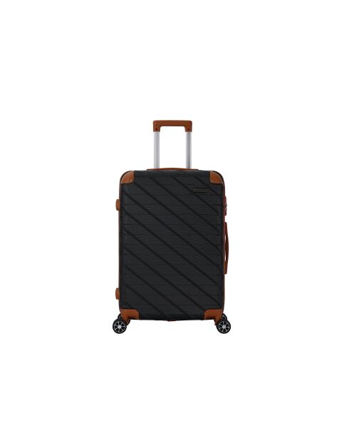 Set aus 2 Kabinen- und Mittelsteigkoffern, 4 Doppelrollen, Prado, schwarz, 55/65 cm