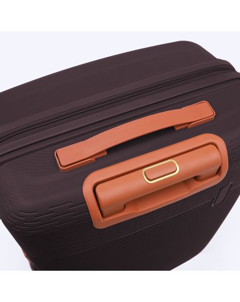 Set de 2 maletas cabina y estancia media Premium 4 ruedas dobles Courcelles plum - 55/65 cm