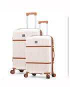 Set de 2 valises cabine et moyen séjour Premium 4 doubles roues Malesherbes crème - 55/65 cm