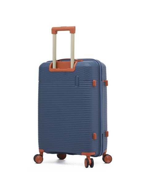 Set van 2 koffers met cabine en lang verblijf Premium 4 dubbele wielen Courcelles marine - 55/75 cm