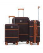 Set de 2 valises moyen et long séjour Premium 4 doubles roues Malesherbes prune - 65/75 cm