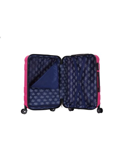 Set van 2 koffers voor middelgroot en lang verblijf, 4 dubbele wielen, Lyra roze - 65/75 cm