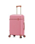 Valise cabine Premium 4 doubles roues Courcelles rose doré - 55 cm