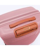 Valise cabine Premium 4 doubles roues Courcelles rose doré - 55 cm