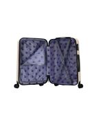 Valise format long séjour 4 doubles roues Saturn crème - 75 cm