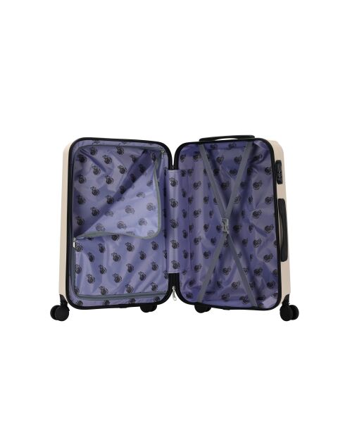 Valise format long séjour 4 doubles roues Saturn crème - 75 cm