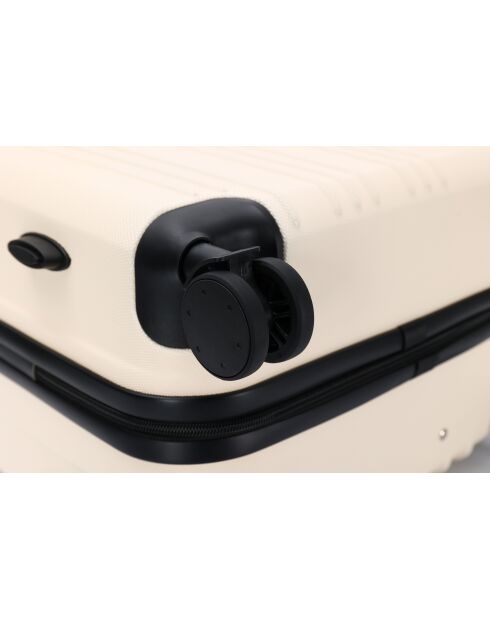 Valise format long séjour 4 doubles roues Saturn crème - 75 cm