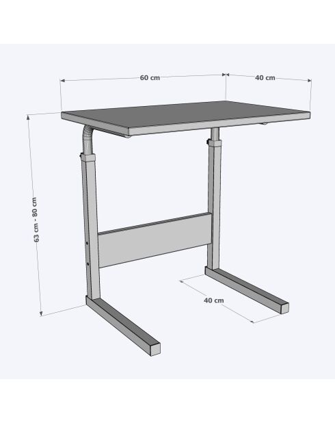 Bureau debout pour ordinateur portable Dh Smooth brun - 40x63-83x60 cm