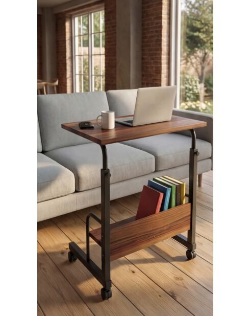 Bureau debout pour ordinateur portable Dh Desk brun - 60x68-87x40 cm