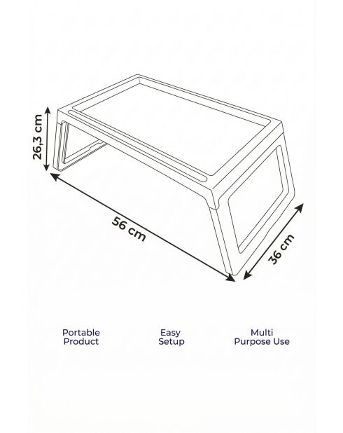 Bureau debout pour ordinateur portable Lavine brun clair - 56x26,3x36 cm