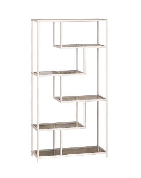 Bibliothèque By-30 blanc/transparent - 90x172x30 cm