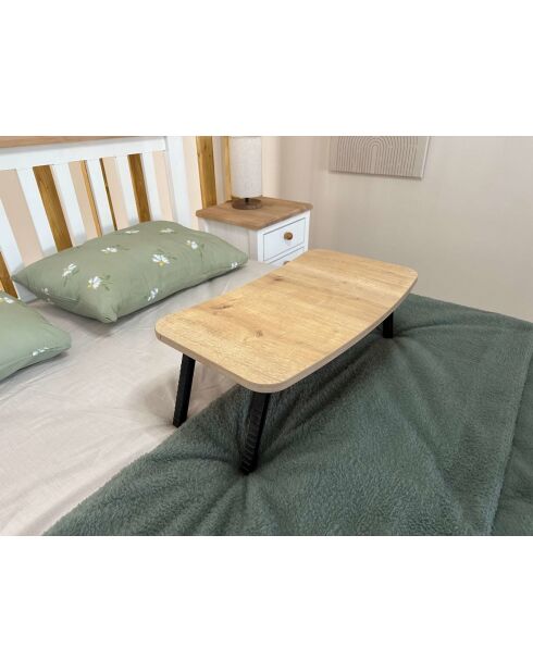Bureau debout pour ordinateur portable Milton chêne saphir - 60x24x34 cm
