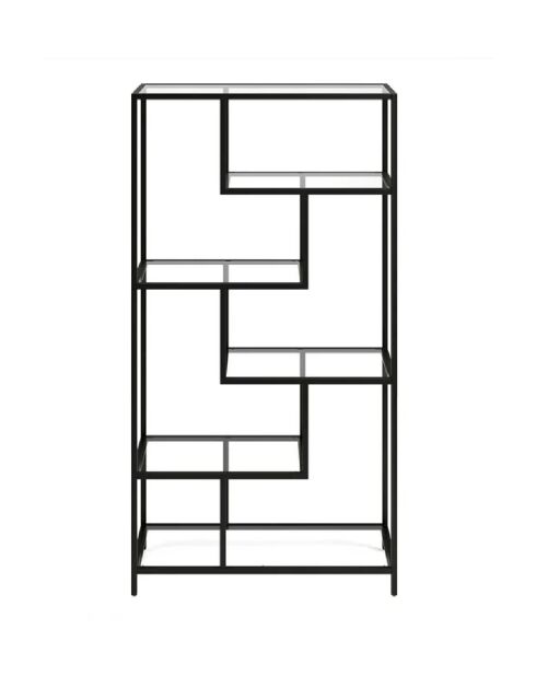 Bibliothèque By-30 noir/transparent - 90x172x30 cm